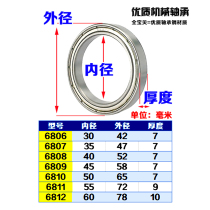 Thin-walled deep groove ball mechanical bearings 6806 6807 6808 6809 6810 6811 6812z RS