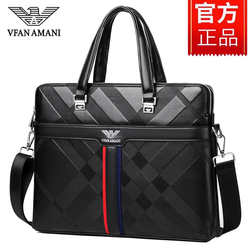 Luxury Brands Men's Bags Genuine Leather Handbag Men's Business Men's Bull Leather Briefcase Computer Skew Satchel Big Capacity Tide