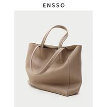  ENSSO bag 2020 new trendy mac computer bag female genuine leather tote bag shoulder bag large capacity bag large bag