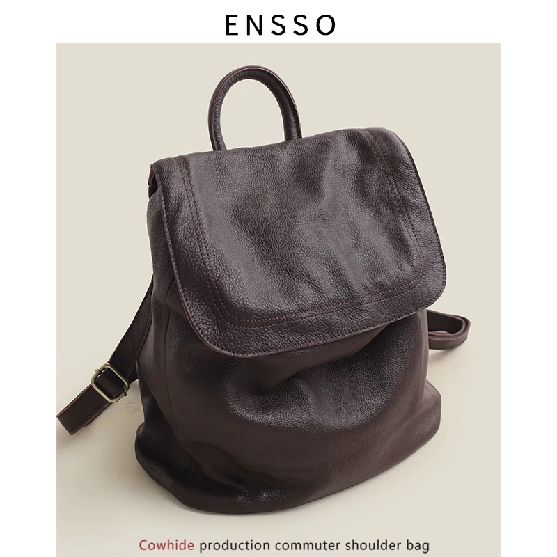 ENSSO Mac, кожаный вместительный ноутбук, рюкзак, школьная сумка, сумка на плечо, кожа буйволов, натуральная кожа, коллекция 2023