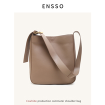  ENSSO bucket bag tote bag mac notebook bag messenger bag female genuine leather bag female bag new 2019 large bag