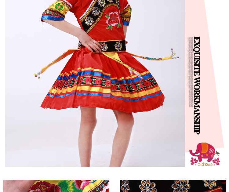 Trang phục biểu diễn thiếu nhi Miao bộ noel cho bé