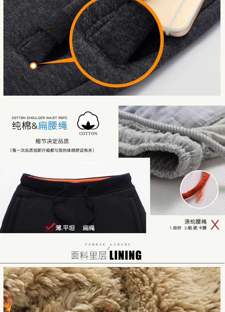 Mùa đông 2018 mới quần lửng da cừu nữ quần bó sát cộng với quần nhung dày ấm áp quần ngủ nam