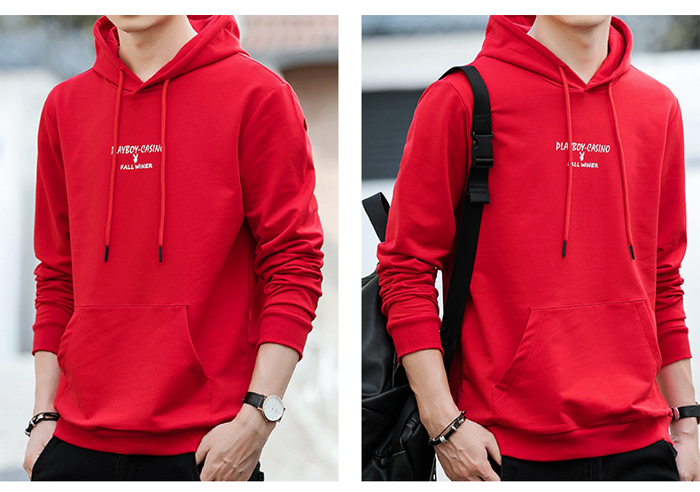 Áo len nam Playboy mùa thu và mùa đông nam cộng với áo len nhung ấm áp cho nam áo hoodie đôi