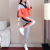 Leisure set women 2021 autumn and winter New Net Red Tide brand sportswear fashion foreign style loose trousers two-piece tide