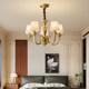 All-Copper American-Style Vintage Living Room Chandelier, French Retro Bedroom Dining Room New Chinese Style New Model Zhongshan Ancient Town Lighting Fixtures