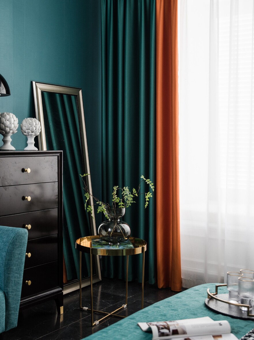 New ins wind pure color light lavish Nordic splicing curtains Bedrooms modern minimalist soundproof thermal insulation atmospheres