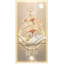 Light and luxurious wind-off decoration painting upscale atmospheric led luminous lamp frescoed into the doorway gangway Gingko Hung Painting