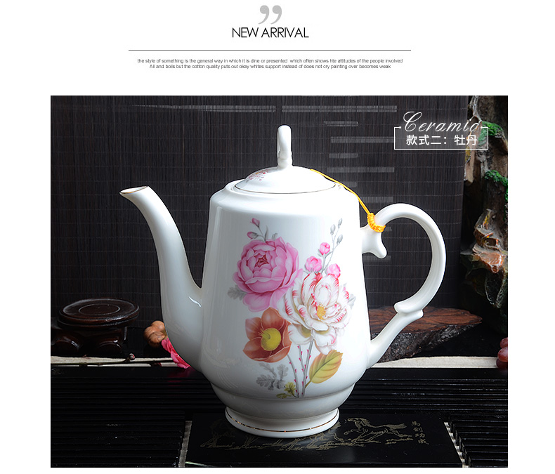 Xiang feng tea ware ceramic teapot large - capacity cold large blue and white porcelain pot teapot coffee pot kettle