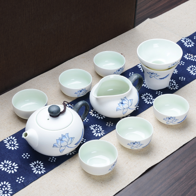 Xiang feng tea sets snowflakes kung fu tea tea tea set within the celadon glaze of a complete set of kung fu tea set