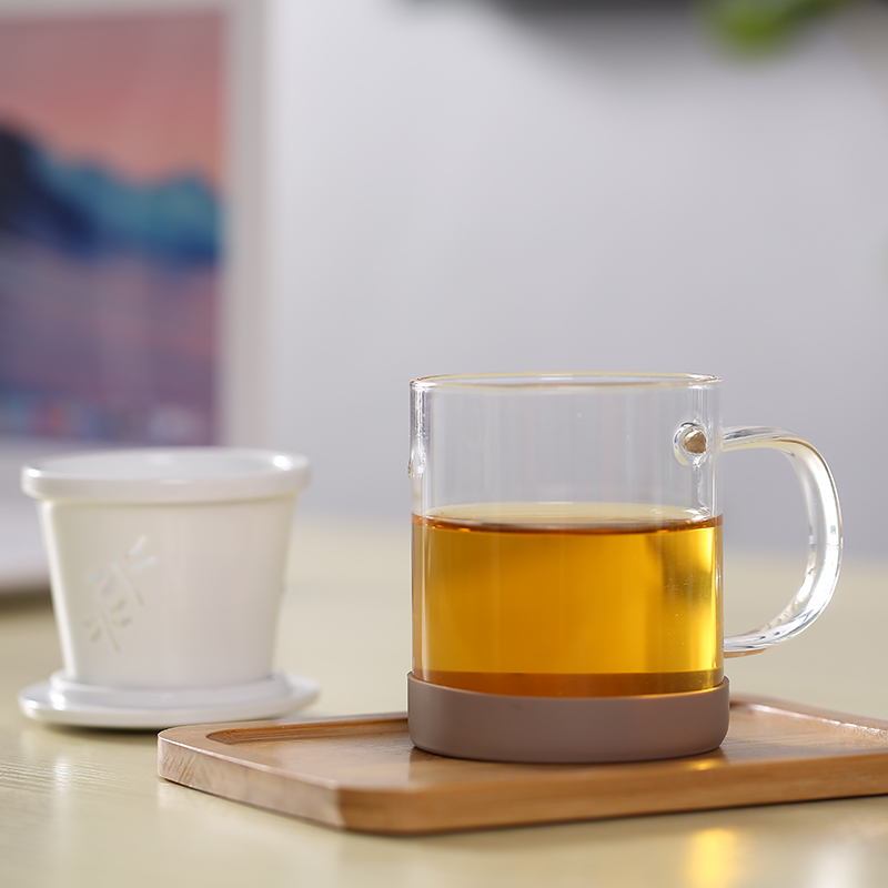 Ceramic cups domestic high temperature resistant glass tea set with cover filter office separation of tea cups