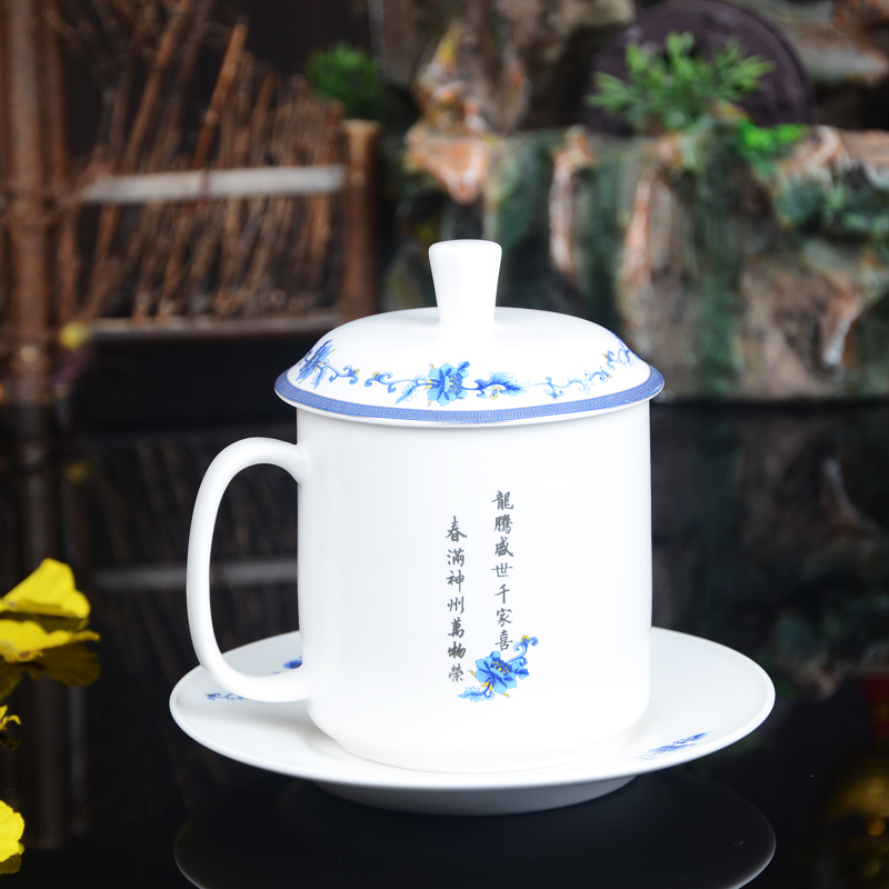 Xiang feng office ceramic cups with cover large capacity general CPU ipads porcelain cups of green tea cup tea cup