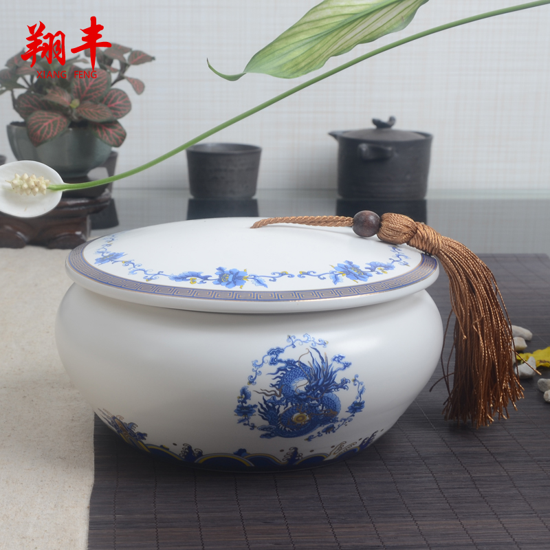 Xiang feng caddy fixings ceramic checking coarse pottery tea pot seal piggy bank boutique tea tea set