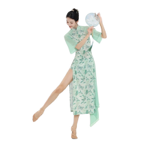 Fubo classical dance costumes improved body charm cheongsam splicing printed Chinese style practice clothes elegant performance clothes for women