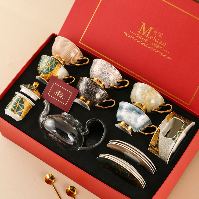 European-Style Floral Teapot, Light Luxury, High-End British Afternoon Tea Set, Cup, Housewarming Gift, Wedding Gift