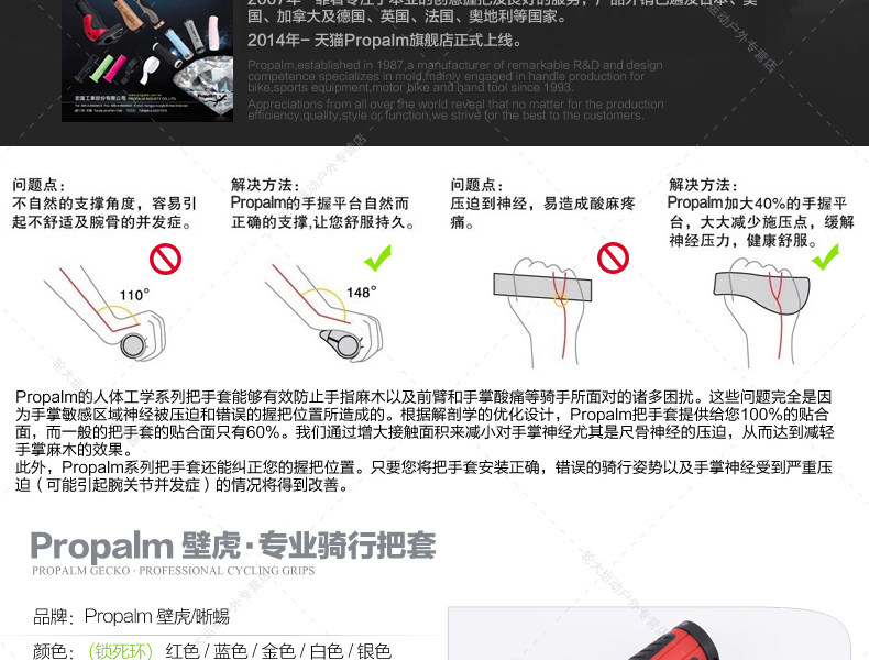 Poignées de vélo PROPALM - Ref 2341937 Image 9