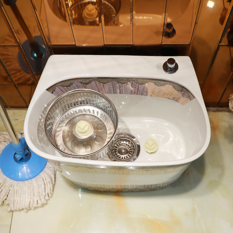 Gold cellnique wash mop pool balcony toilet ceramic dual drive kitchen sink basin mop pool mop pool