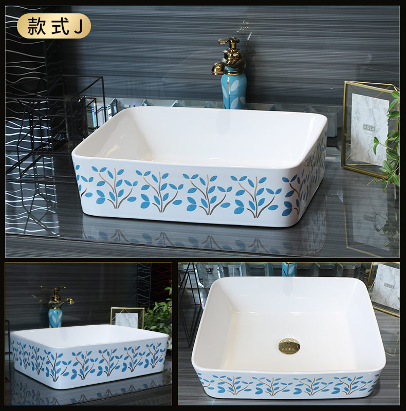 Gold cellnique stage basin to simple rectangular balcony commode ceramic toilet basin sink household