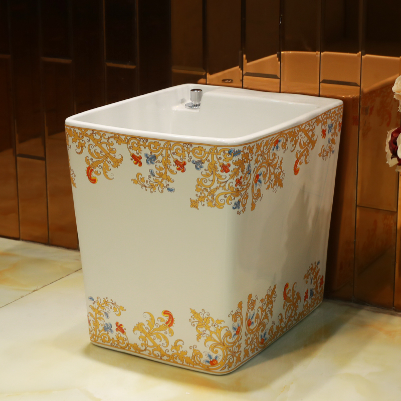 Gold basin cellnique mop mop pool mop pool ceramic balcony mop pool trough basin floor toilet home land
