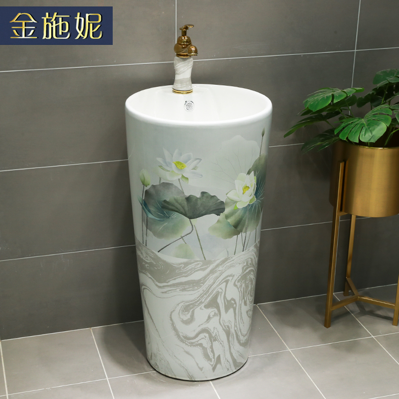 Basin of pillar type lavatory pillar one floor toilet lavabo ceramic wash Basin household balcony