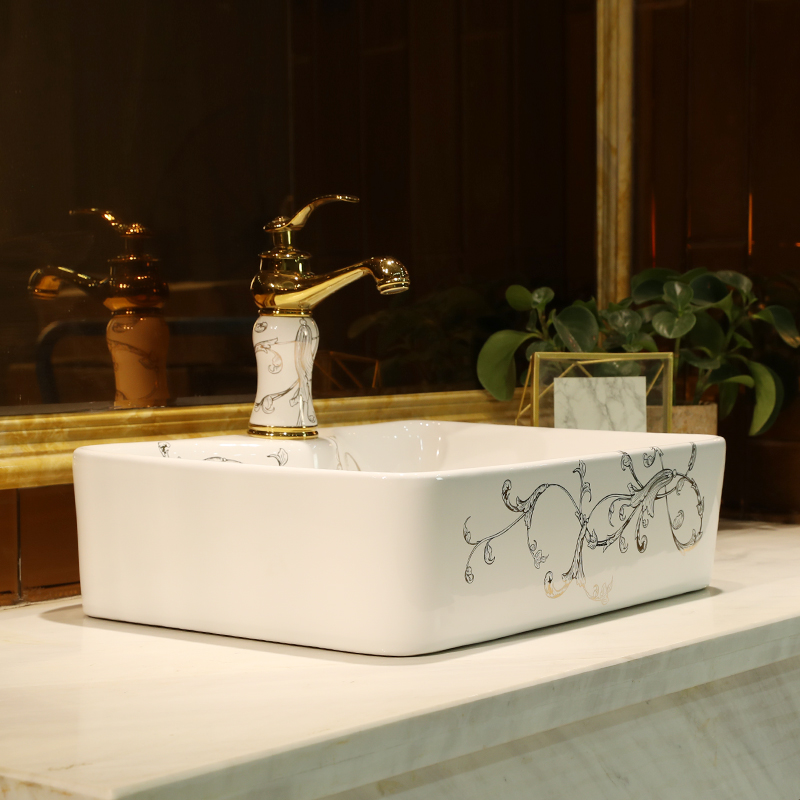 Nordic stage basin art ceramic lavabo single rectangle hotel home balcony mini lavatory basin