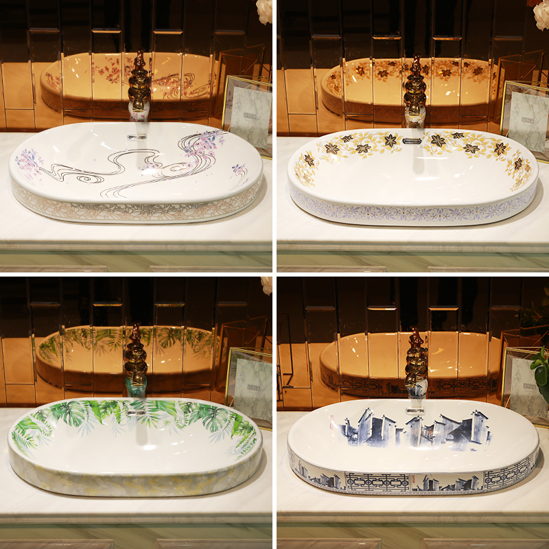 Half embedded in taichung basin sinks single European household basin basin the pool that wash a face art ceramic basin on stage