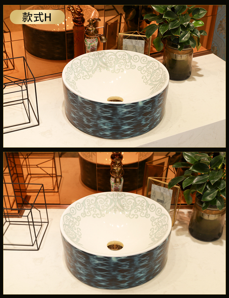 Ceramic art on the stage basin sink straight barrel toilet commode hotel home for wash basin of many design and color