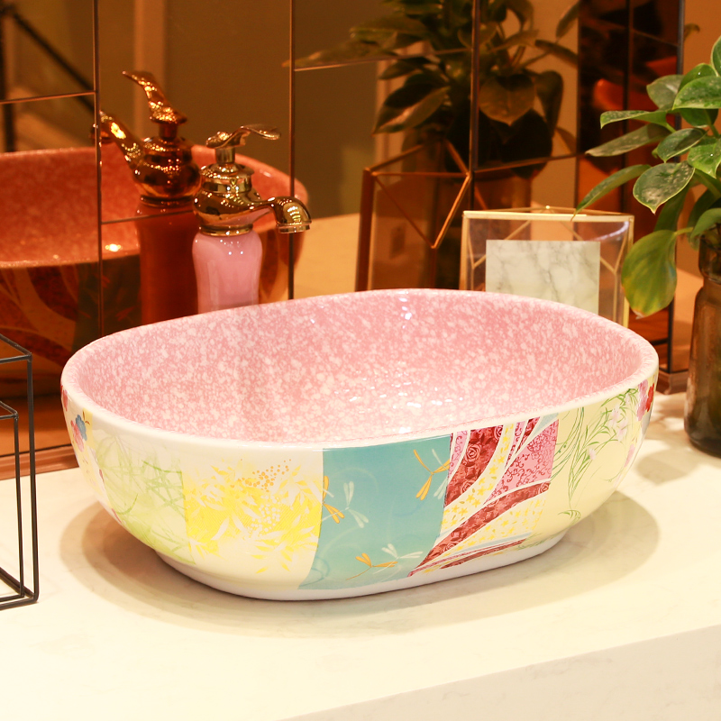 On the balcony On the sink basin of small size ceramic lavatory pool single basin bathroom basin basin