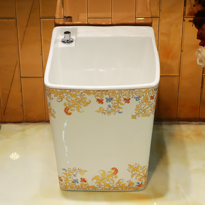 Gold basin cellnique mop mop pool mop pool ceramic balcony mop pool trough basin floor toilet home land