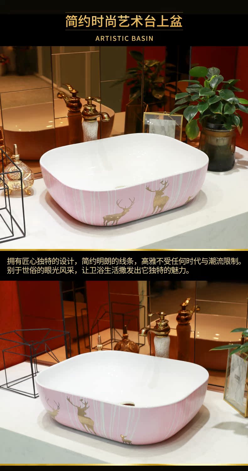 The stage basin of northern wind household contracted light key-2 luxury lavatory balcony small size ceramic toilet lavabo single basin