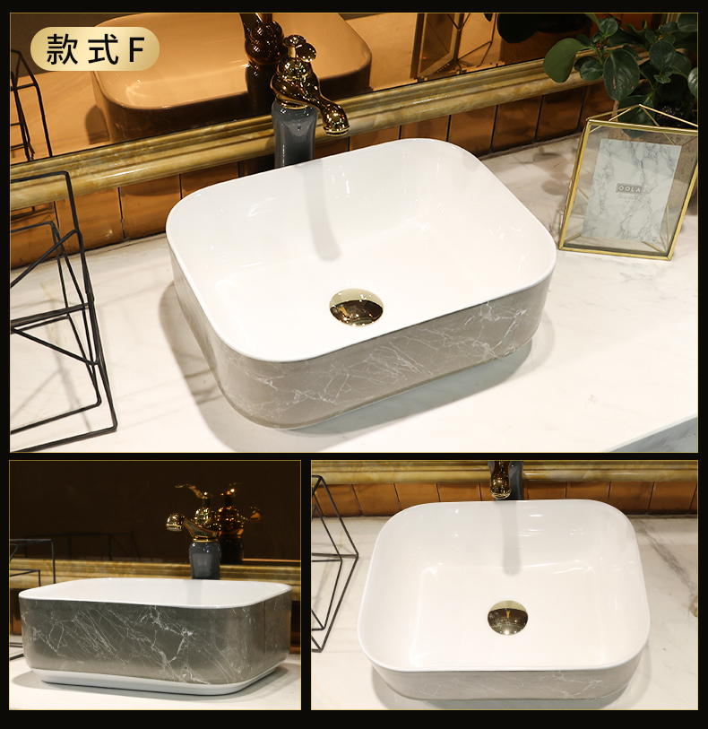 Contracted on the marble ceramic POTS rectangular small household washing basin bathroom art balcony