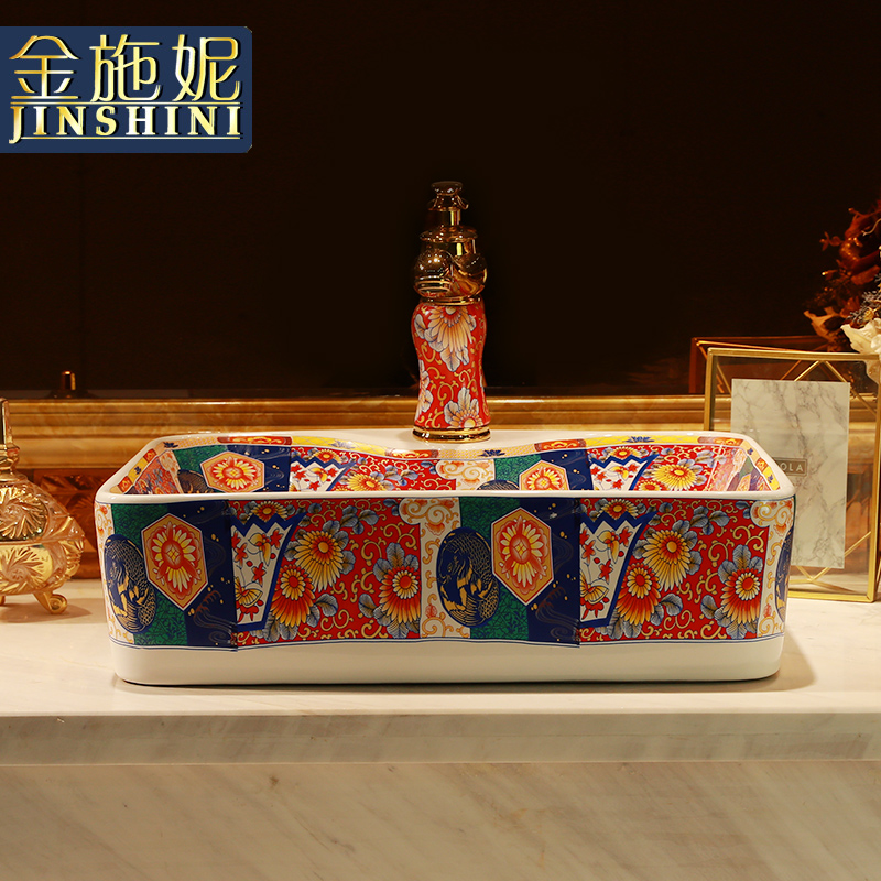 North European creative artists basin square ceramic face basin stage basin bathroom sink the pool that wash a face