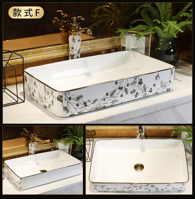 Jingdezhen stage basin sink single basin ceramic art basin basin household lavatory balcony for wash basin