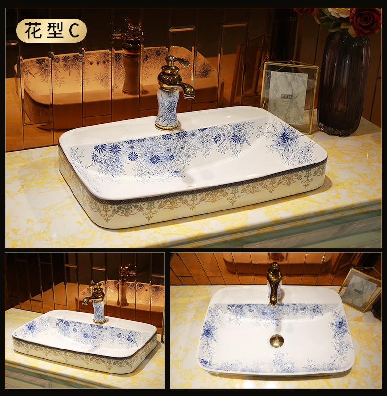 Jingdezhen ceramic half embedded in taichung basin sinks single basin household art basin ou the sink