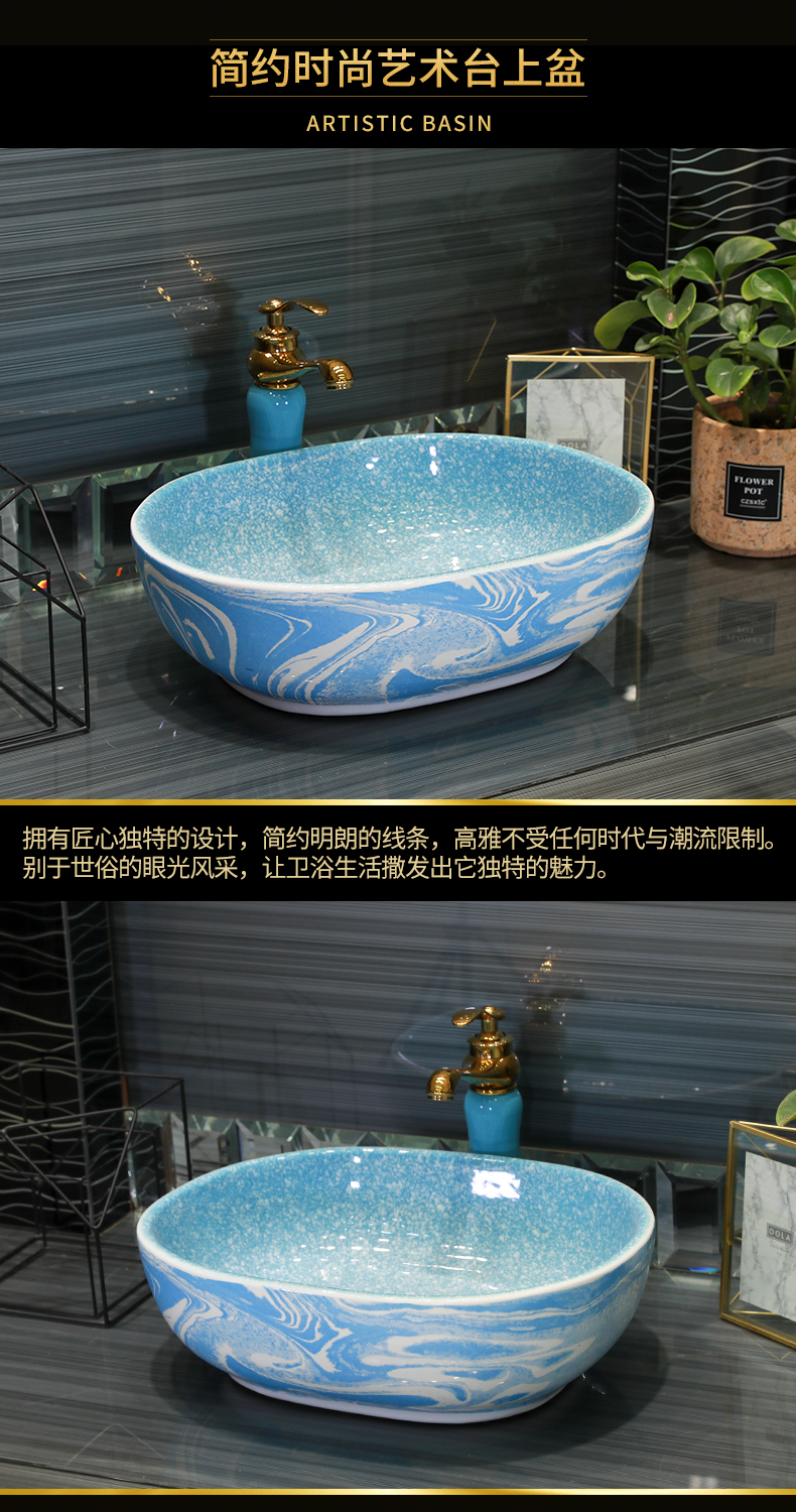 Basin of northern Europe on household square shape toilet lavabo single Basin ceramic multicolor lavatory pool balcony Basin