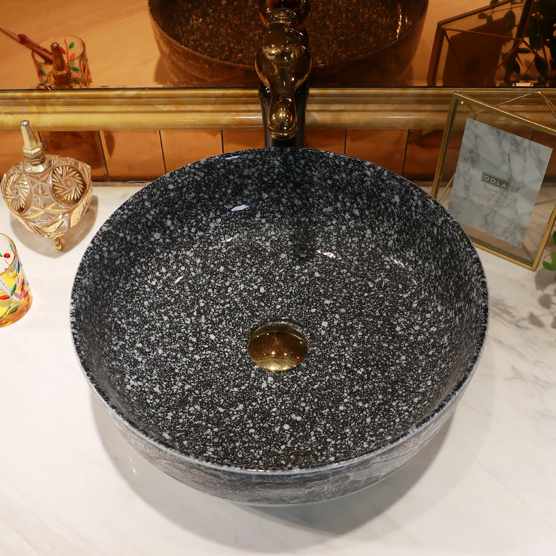 Chinese style the sink basin stage basin bathroom ceramic basin round household basin sink snow