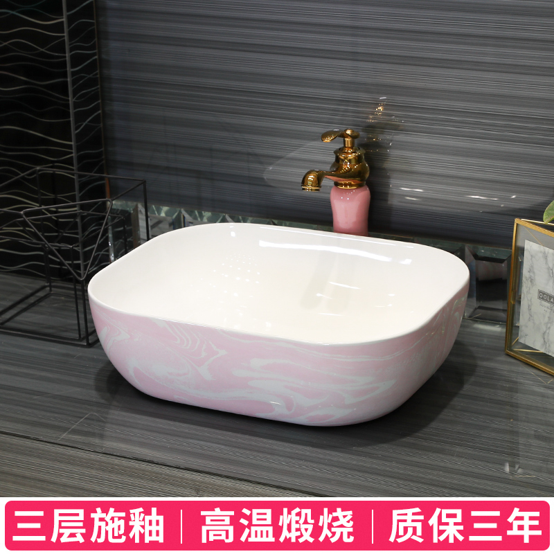 Gold cellnique marble contracted art ceramic stage basin household lavabo legend sink basin