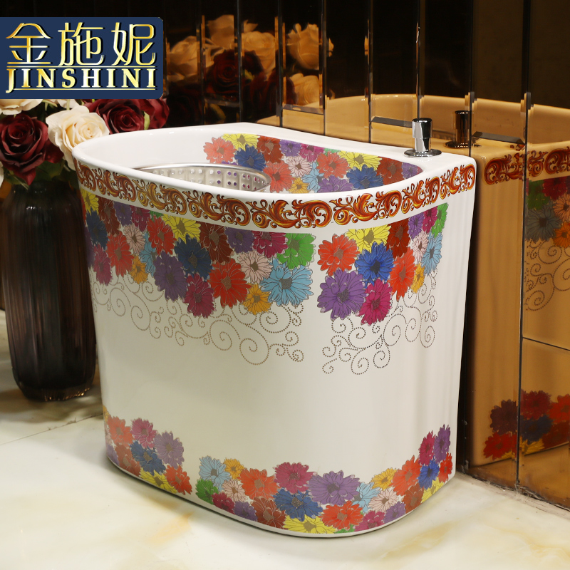 The Mop pool balcony toilet wash Mop pool ceramic household large basin floor type double drive