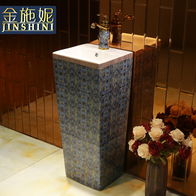 Square one pillar ceramic toilet lavabo, pillar type lavatory floor balcony vertical lavabo