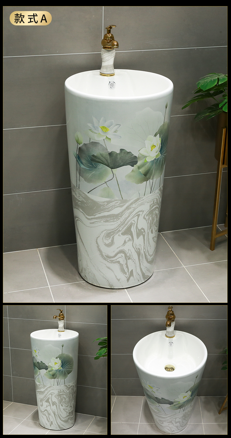 Basin of pillar type lavatory pillar one floor toilet lavabo ceramic wash Basin household balcony