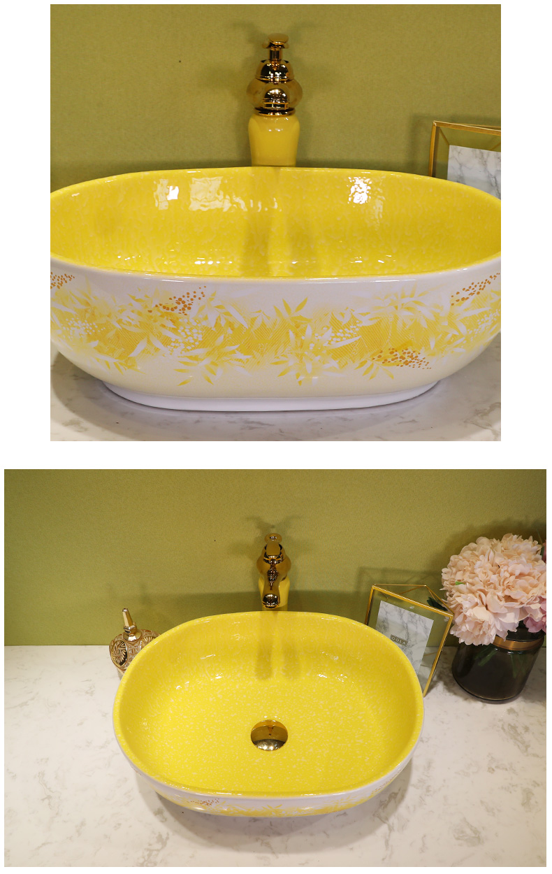 European ceramic stage basin sink elliptic toilet wash gargle household art basin natural wind basin that wash a face