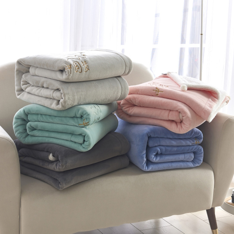 Spring Autumn Blanket Double Layer Thickened Children Kindergarten Blanket Office Nap Coral Flannel Cover Blanket Rascher