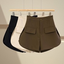 Suite shorts female autumn winter new design of antique open cross legs high waist A-word thin outer wear casual pants