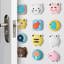 Door rear handle thickened cartoon cute anti-collision pad silicone door suction knock wall protection cover door stop sticker mute protection cover