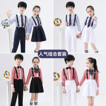 Childrens backstraps costumes primary school chorus long-sleeved dresses boys and girls school uniforms recitation performance costumes