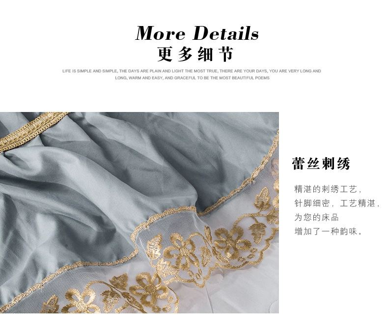 Phương pháp Levin cashmere dày bông giường váy mùa đông rắn một mảnh không trượt tấm set bông giường và bìa bông ren - Váy Petti