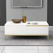 Minimalist modern solid wood footed tea table Home Tea Desk Coffee Table New Chinese small family Type white Living room Tea Table