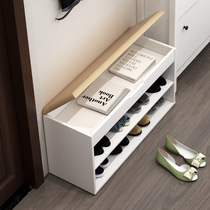 Changing shoes stool Home doorway Entrance Shoes Cabinet Containing storage Sitting Leather Soft Bag Cushions Modern Minima Wear stools