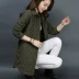 Áo khoác nữ mùa đông Hàn Quốc 2018 mới chất liệu cotton và vải lanh dày mẹ đã mỏng trong phần dài của áo khoác cotton mùa đông nữ size lớn - Bông áo phao dài nữ Bông