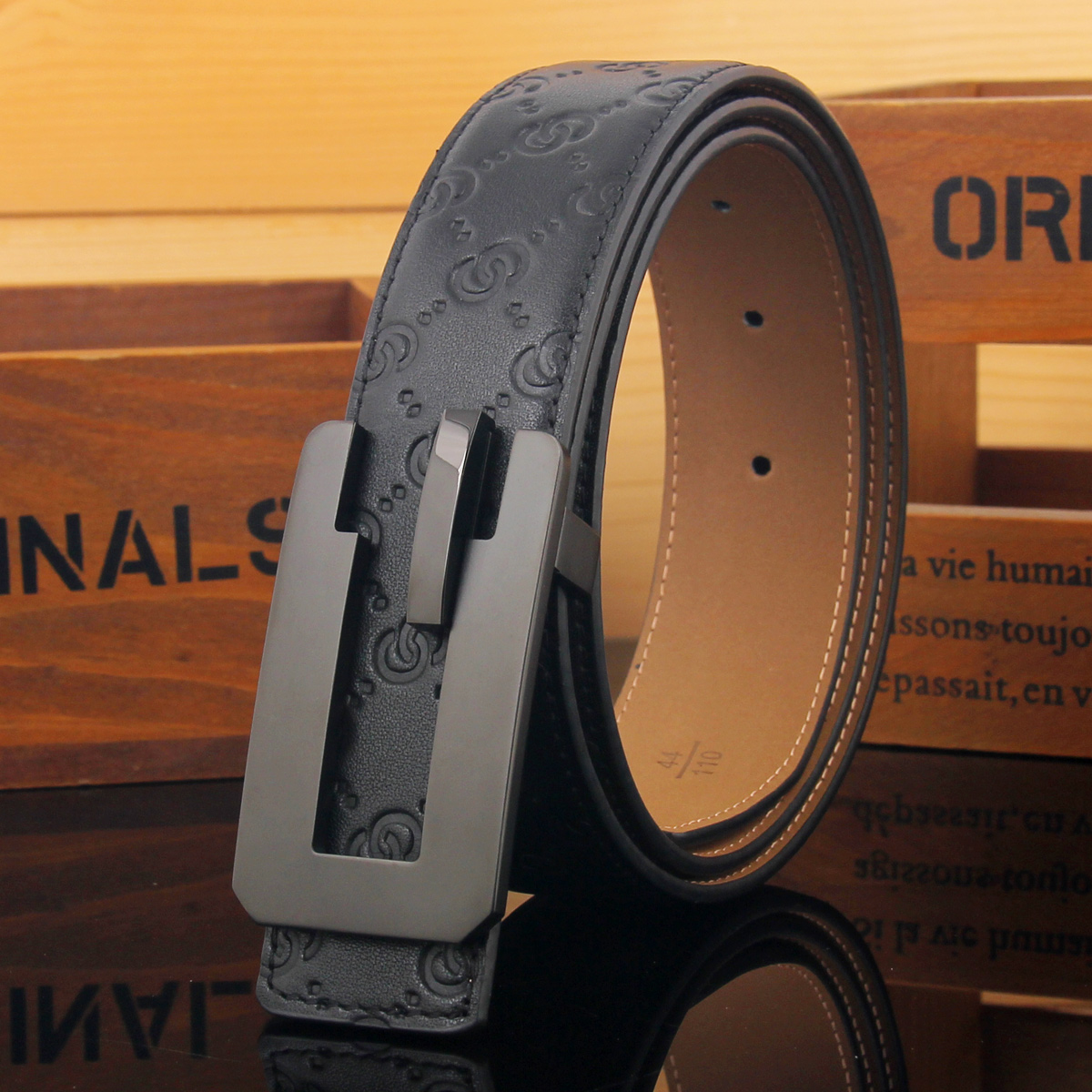 Love Blue Castle Casual Smooth Buckle Copper for Men's leather Leather Frosted Head Layer Bull Leather Belt Youth Korean Edition Tide